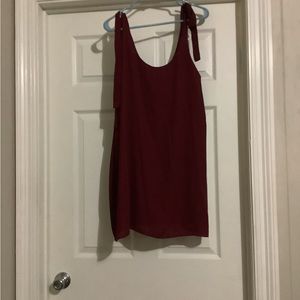 Burgundy tie dress